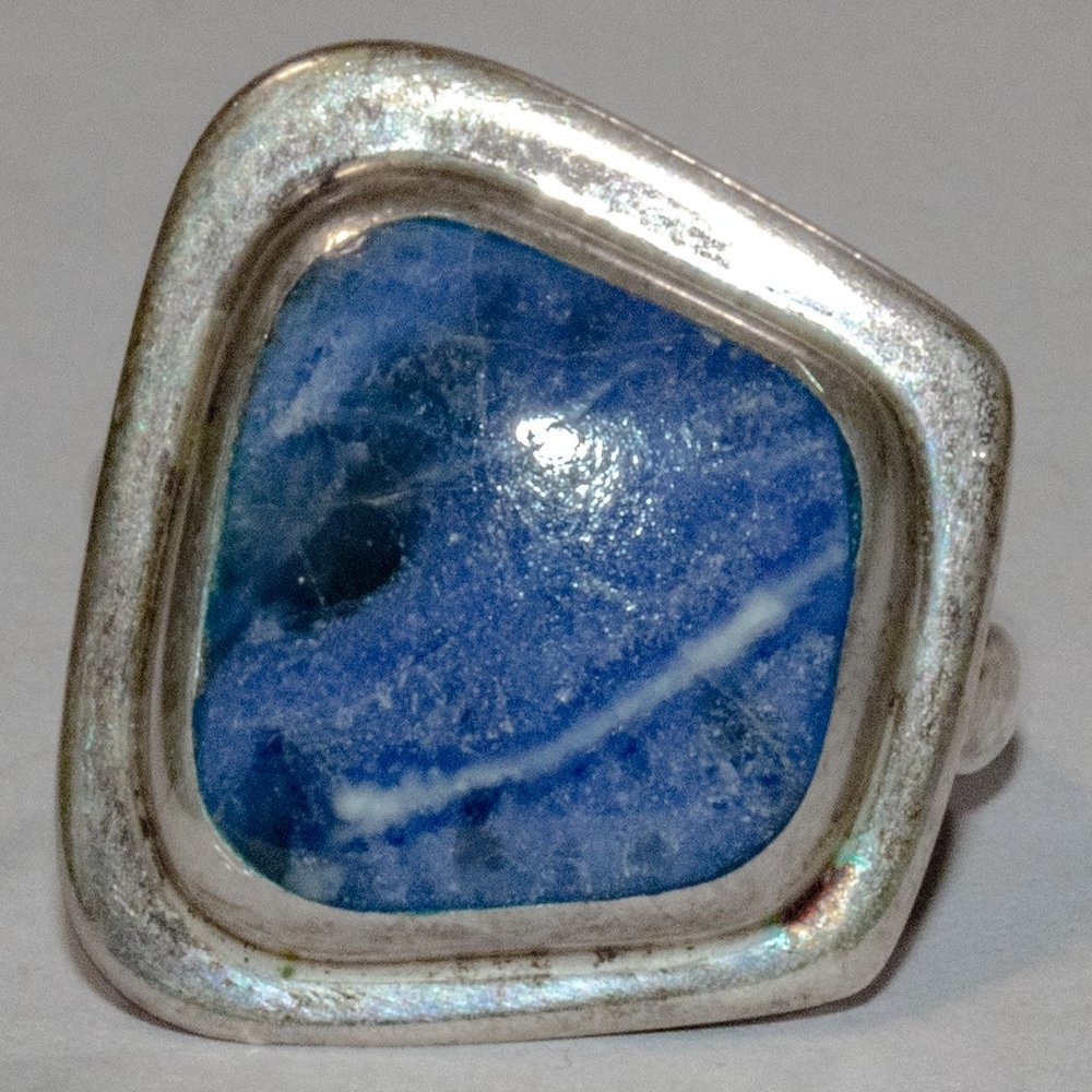 Modernist Sodalite Mexican Sterling Silver Produced by Athra Trading Inc. - Picture 8 of 12